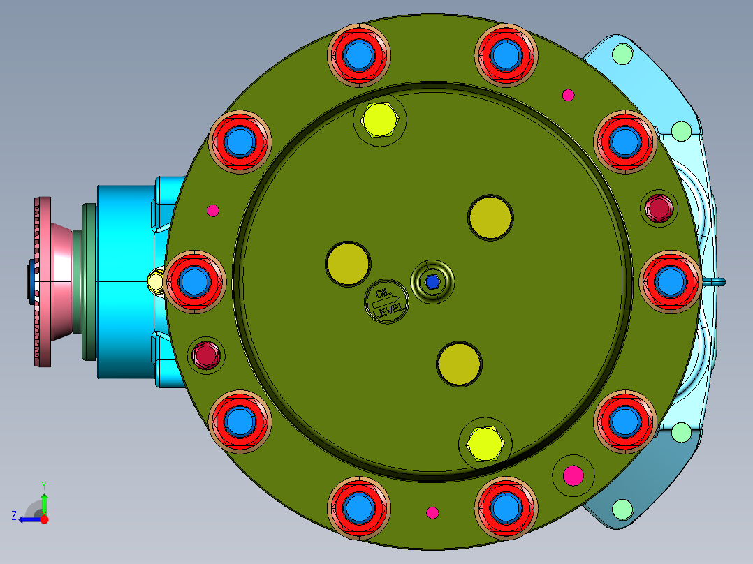 重型转向刚性悬架车轴后桥装置右视图