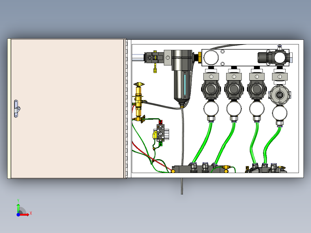 电器柜 电控柜 (108) 机械设计素材前视图