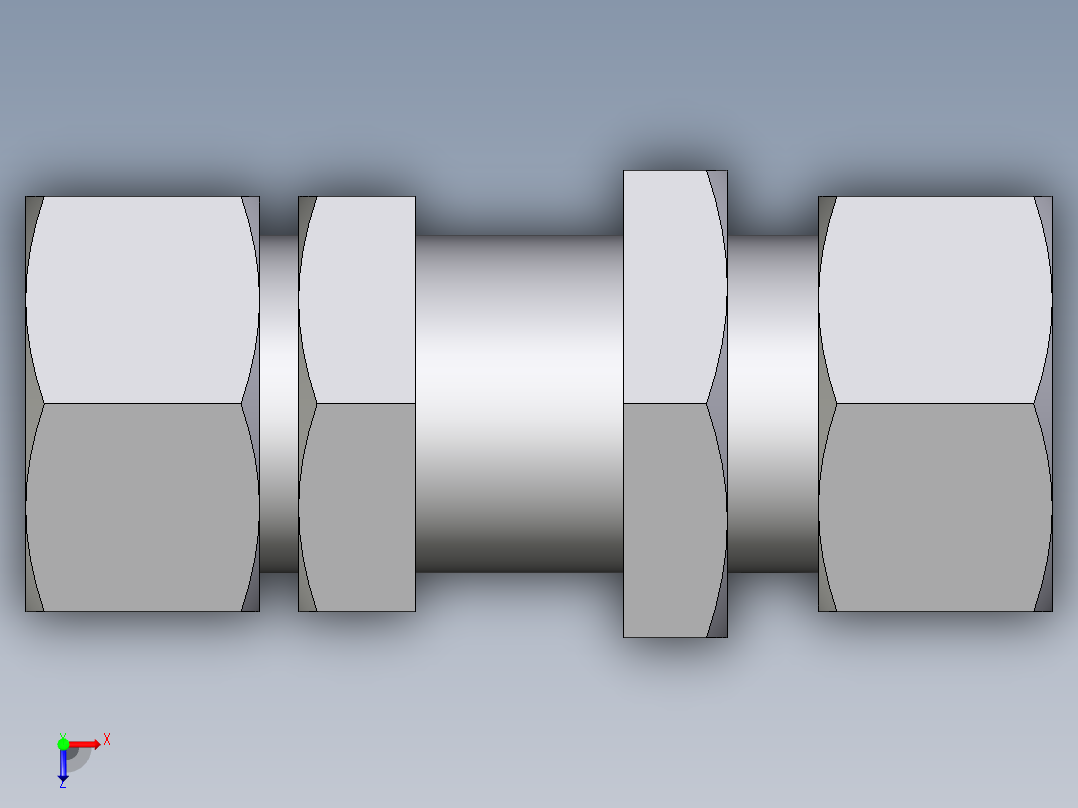 卡套式工业通用硬管接头EO_Bulkhead_union_SV18L71俯视图