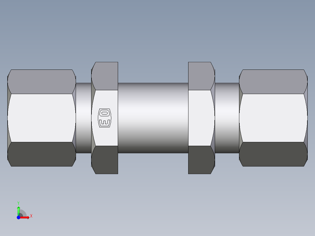 卡套式工业通用硬管接头EO_Bulkhead_union_SV10ZL71前视图