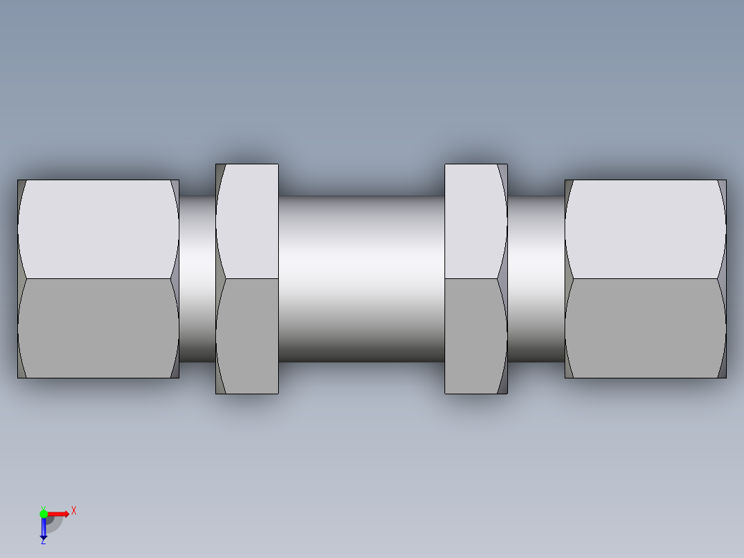 卡套式工业通用硬管接头EO_Bulkhead_union_SV10ZL71俯视图
