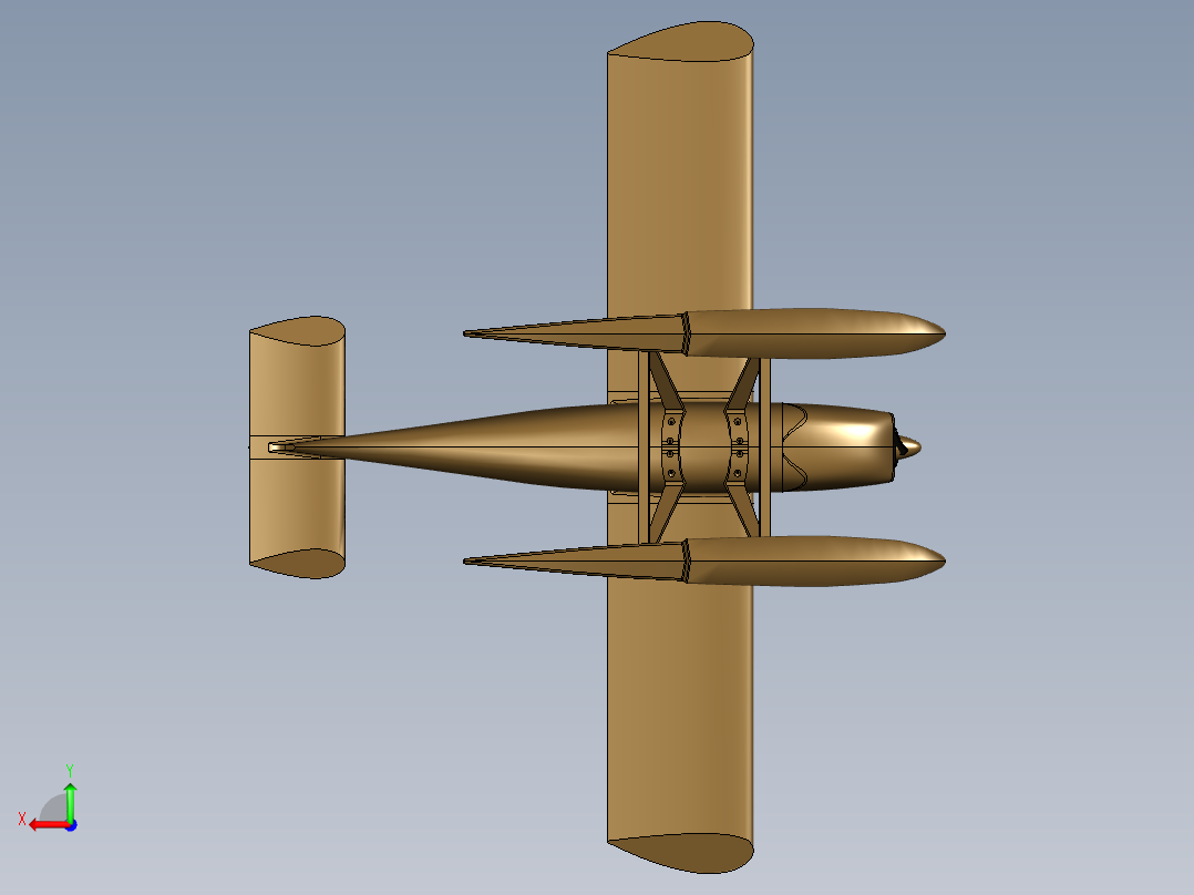 遥控水上飞机 Helio Courier H-295后视图