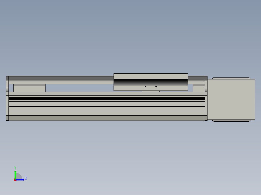 直线模组LHB17-L40-S100-L(B)设计图纸左视图