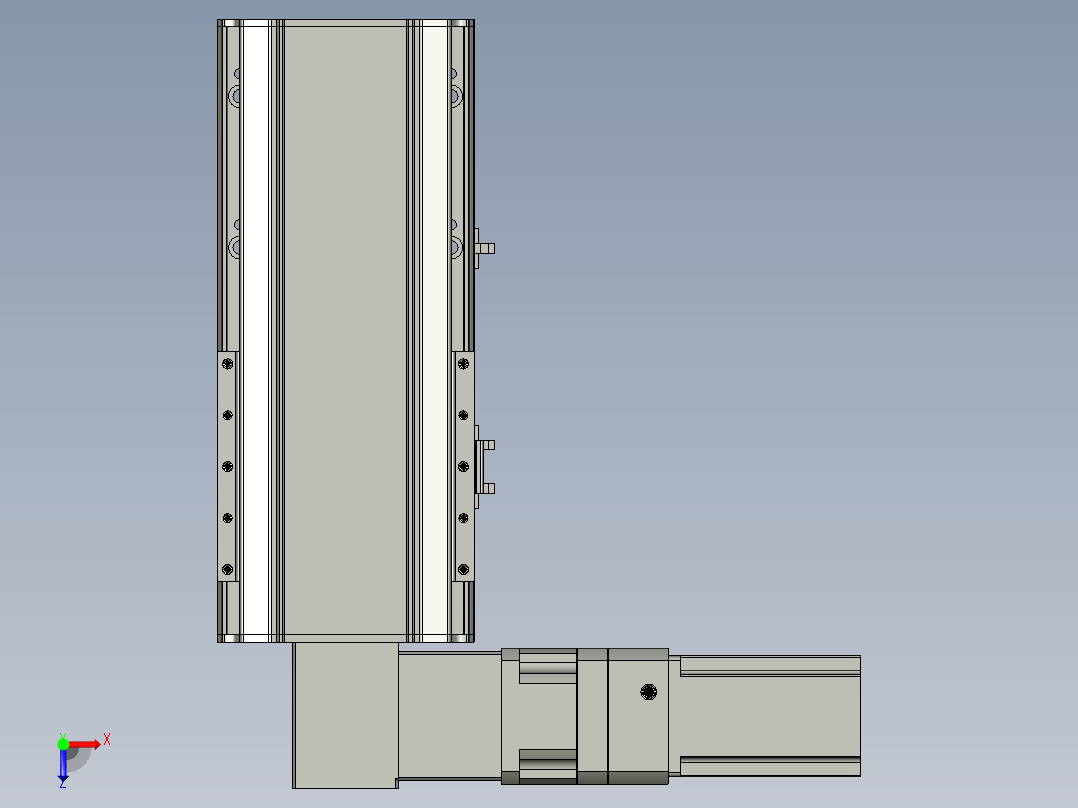 直线模组LHB17-L40-S100-L(B)设计图纸俯视图