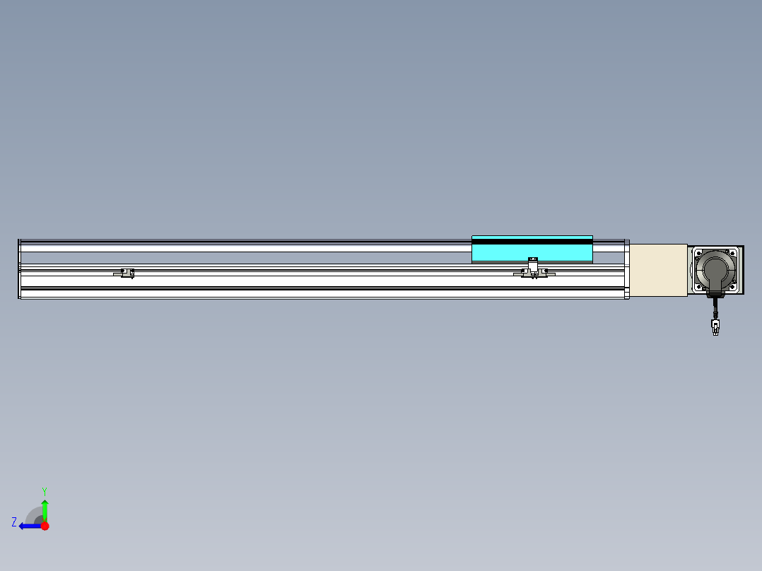 同步带滑台-半封闭B22H-L100-C-S750-L-P75-D3-N5右视图