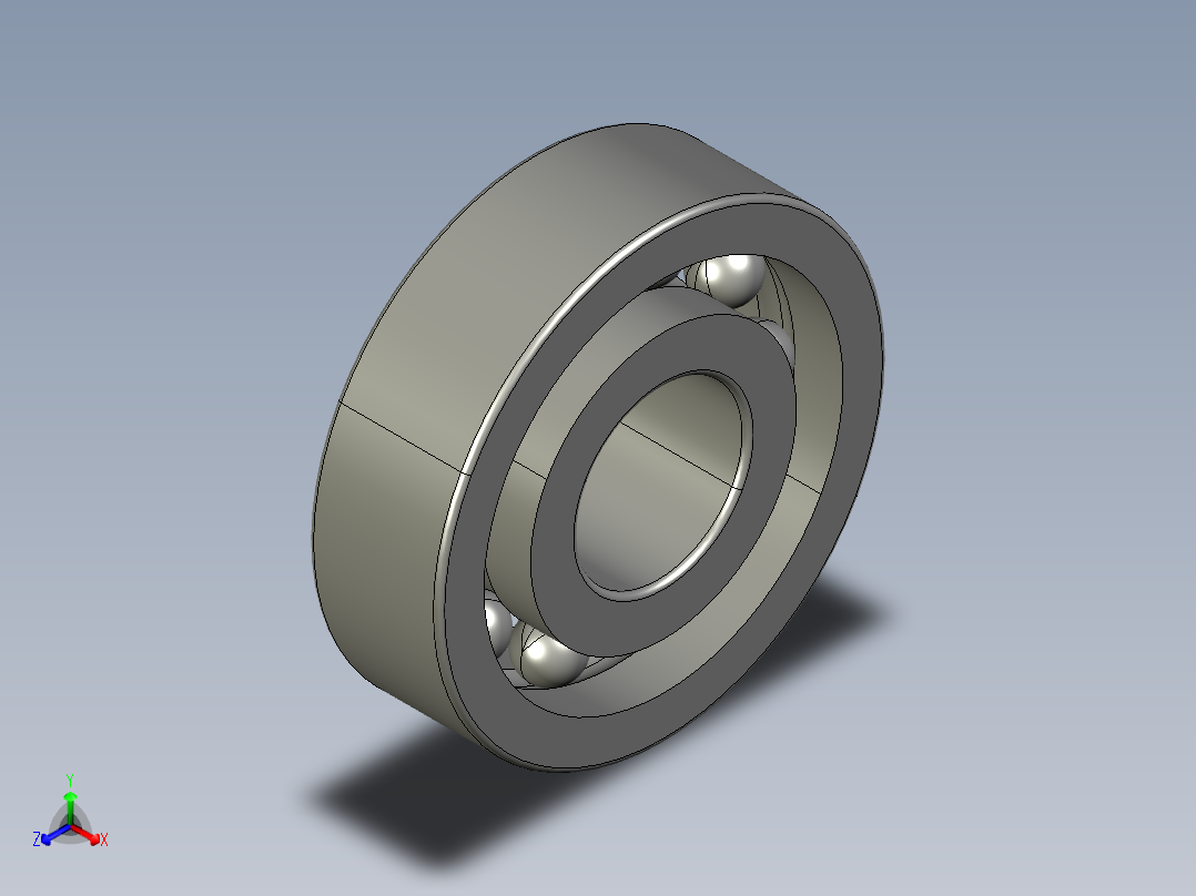 深沟球轴承609正等轴测图
