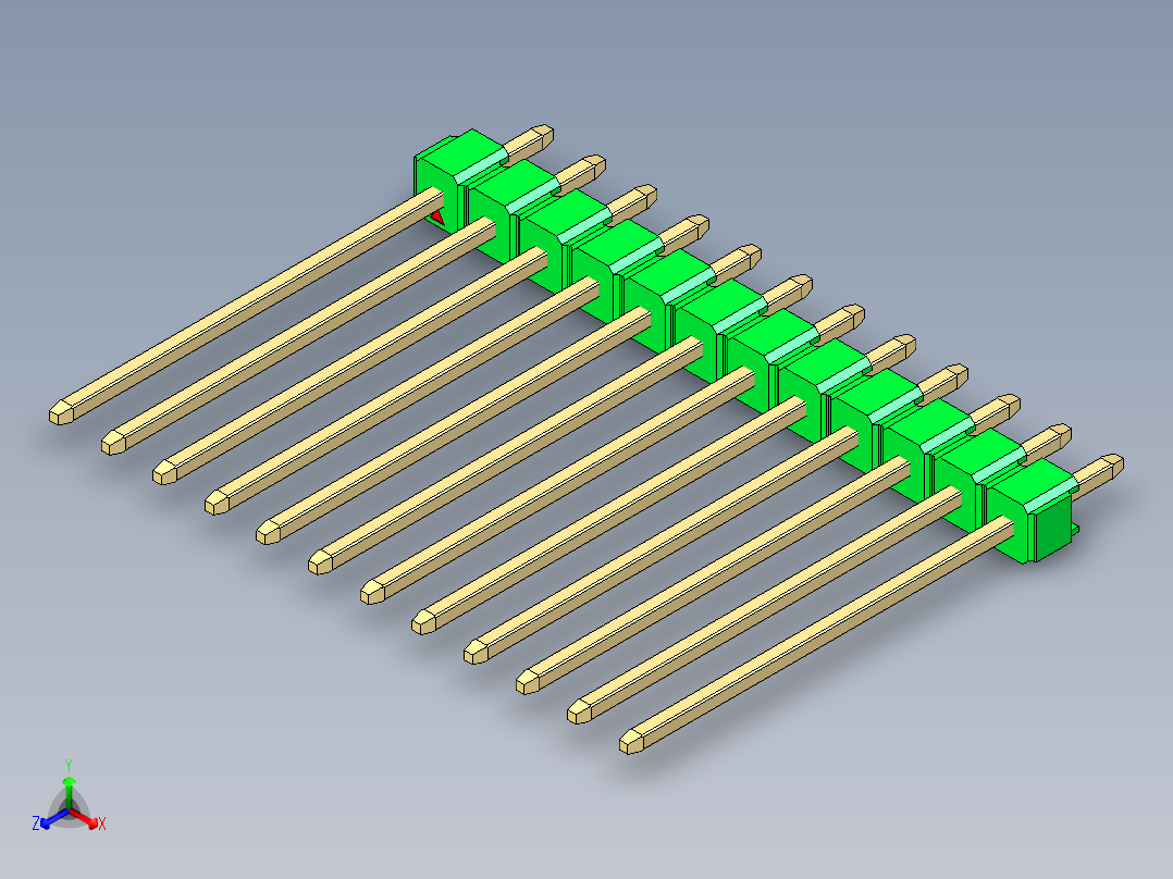 彩色公头100mil（2.54mm）系列-DS1021_green_1x12p_100mil_Type19_rev1.0