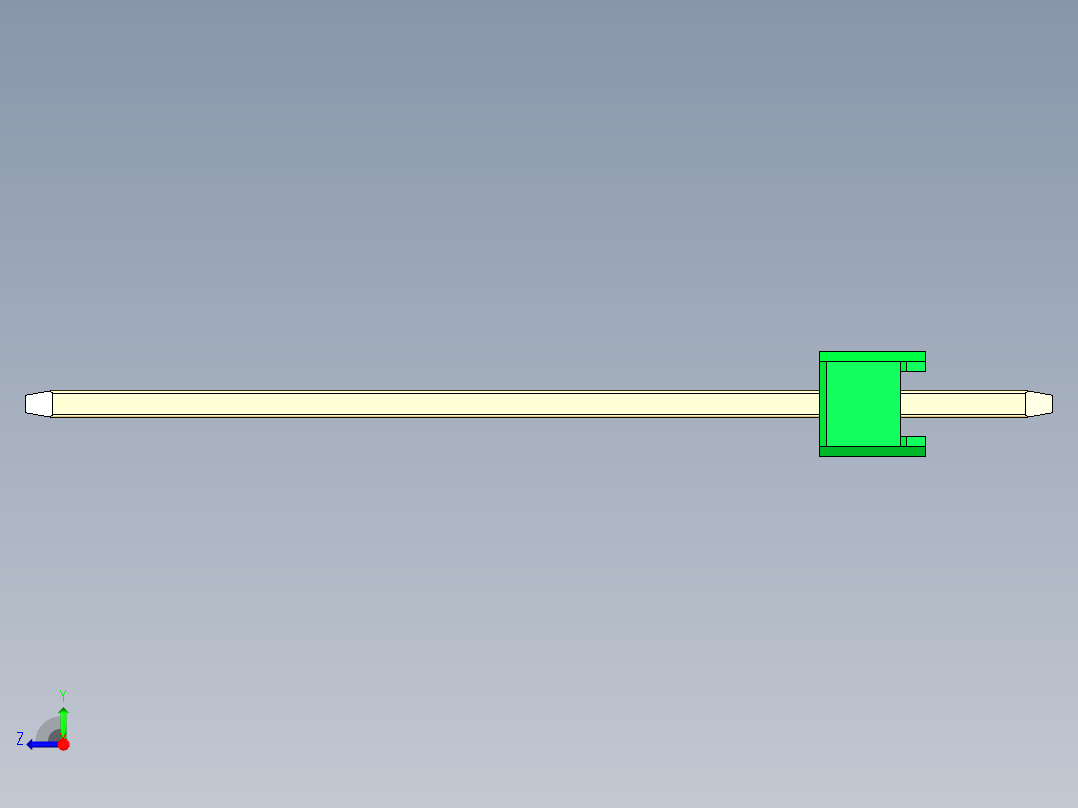 彩色公头100mil（2.54mm）系列-DS1021_green_1x12p_100mil_Type19_rev1.0右视图