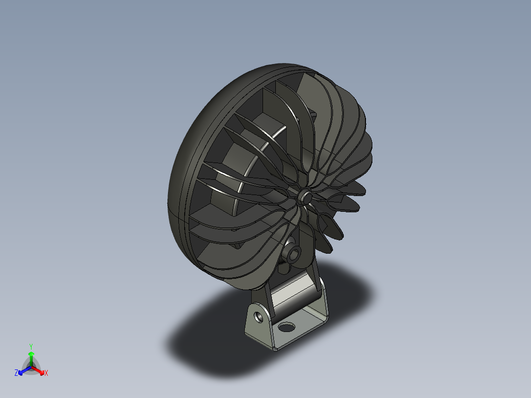 5英寸圆形LED大灯正等轴测图