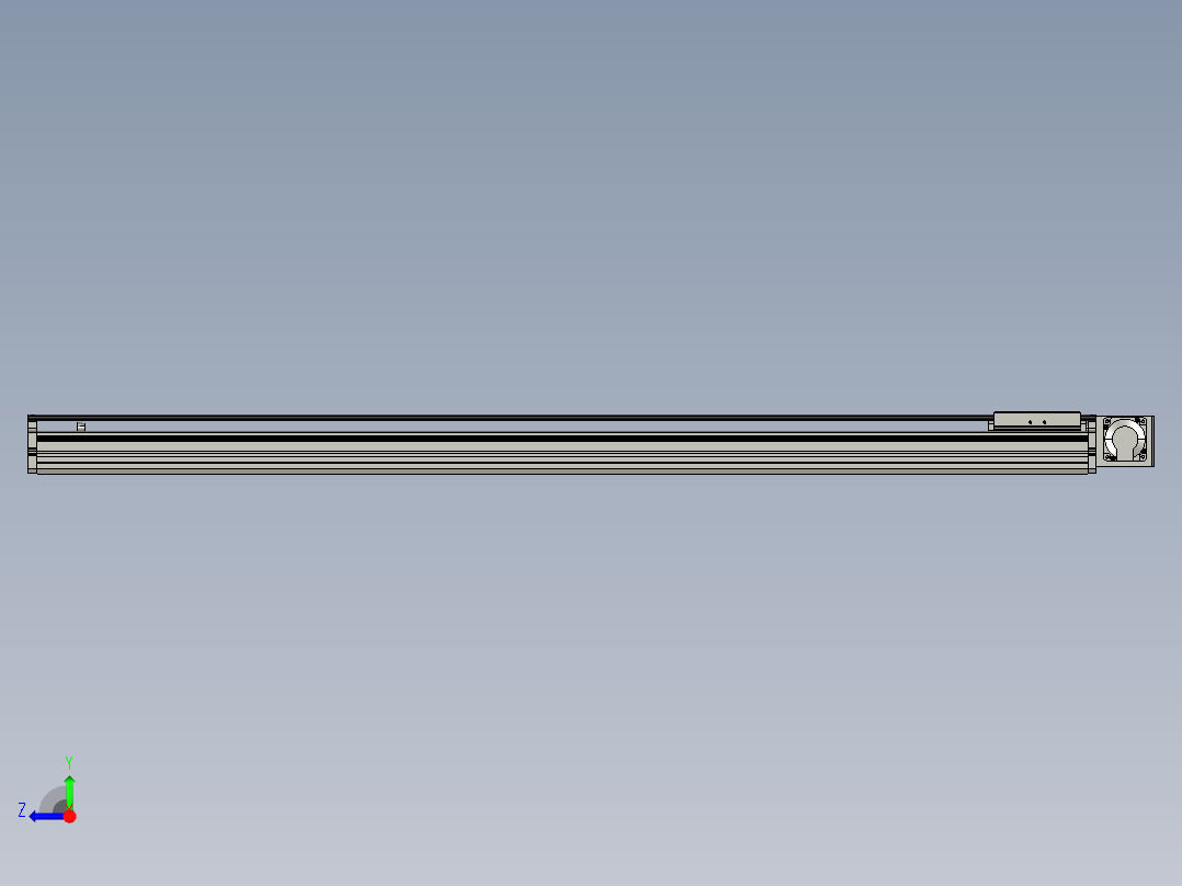 东锦同步带传动-直线滑台模组DH120B-L125-S1250-BL-P400W-C3右视图