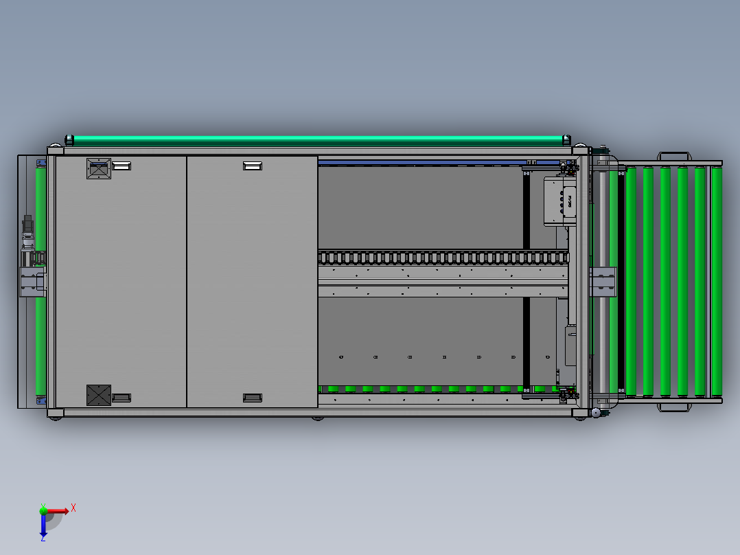 薄板尺寸ccd检测机俯视图