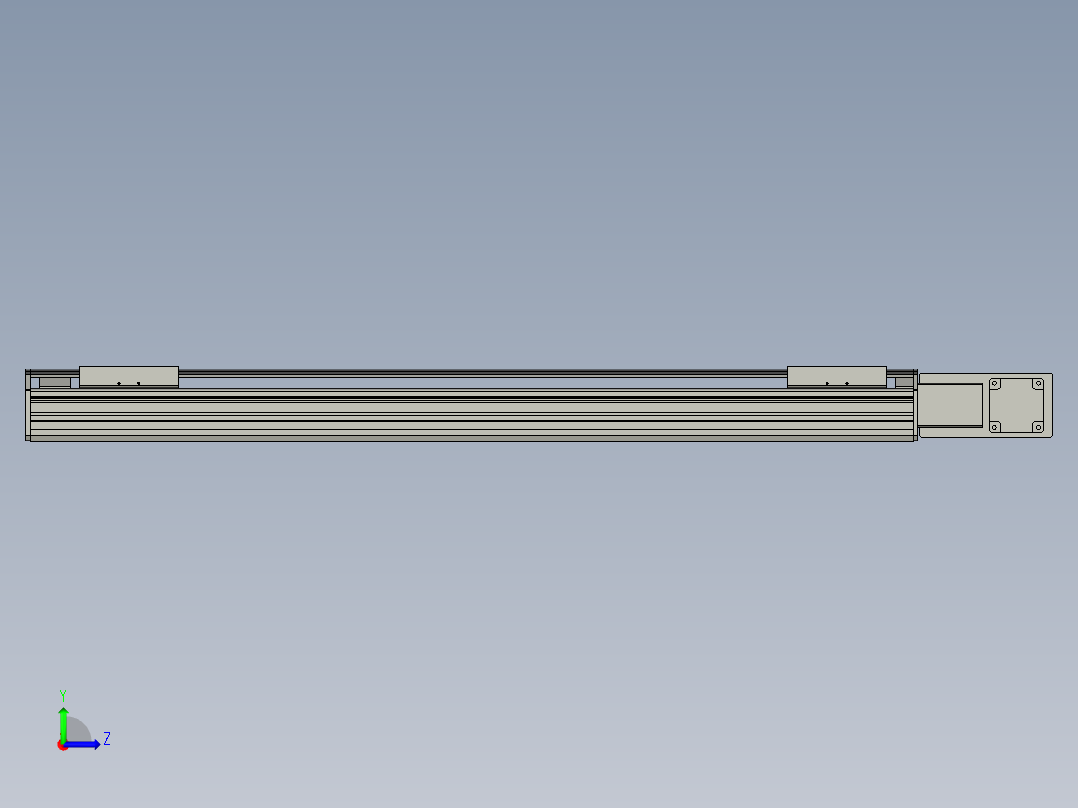 直线模组WG-LHB12-S750-BR设计图纸左视图