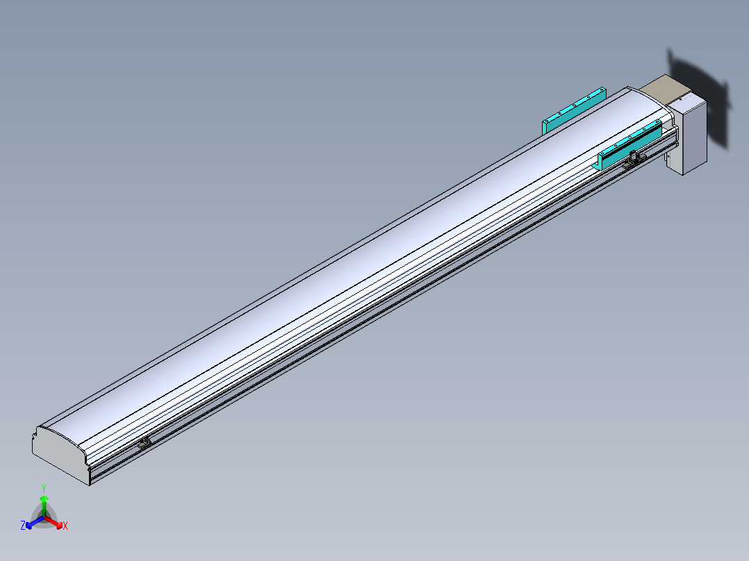 同步带滑台-半封闭B22H-L100-C-S1850-RD-P75-D3-N5正等轴测图