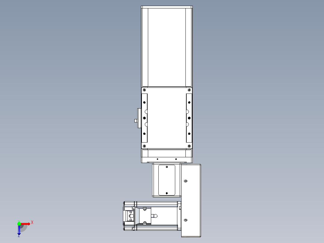 同步带全封闭直线模组TPA-HCB-105D-90-L100-MR-Y-P20-N3俯视图