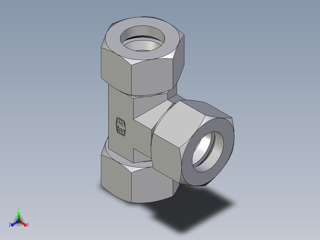 卡套式工业通用硬管接头EO_Swivel_nut_run_tee_EL30ZS71