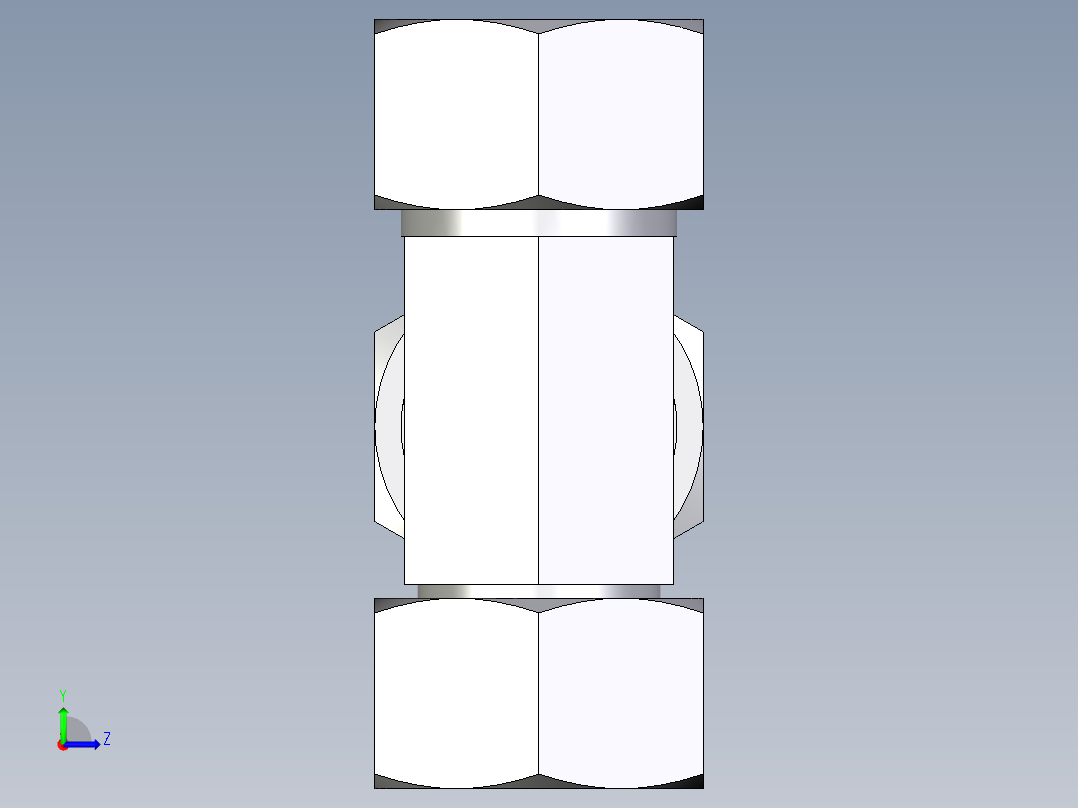 卡套式工业通用硬管接头EO_Swivel_nut_run_tee_EL30ZS71左视图