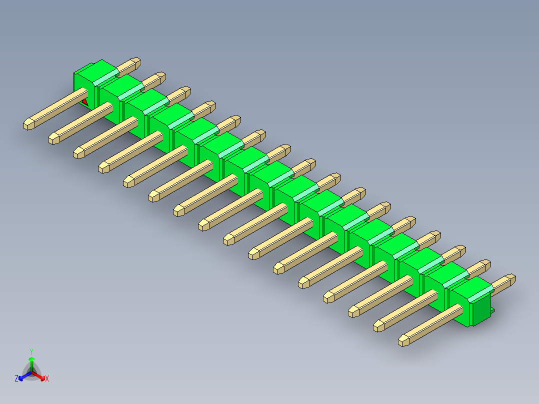 彩色公头100mil（2.54mm）系列-DS1021_green_1x16p_100mil_Type1_rev1.0