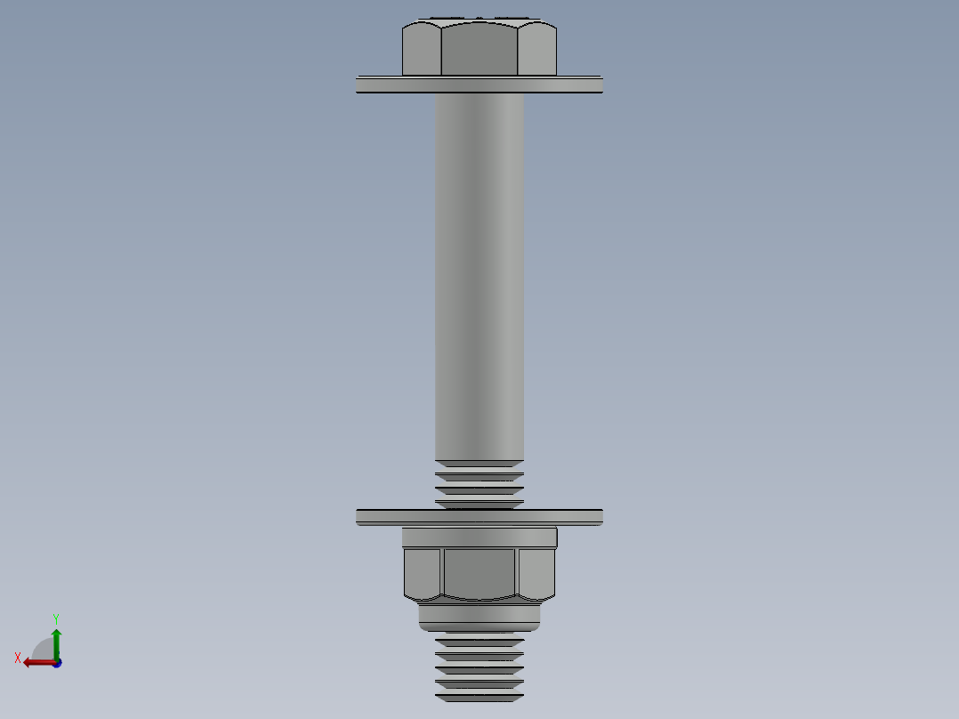 紧固件-0.5000 Bolt Hex后视图