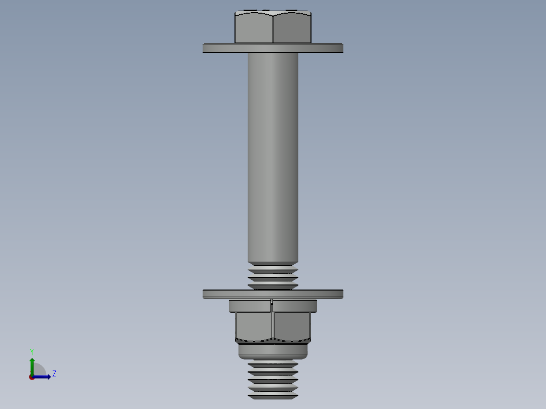 紧固件-0.5000 Bolt Hex左视图