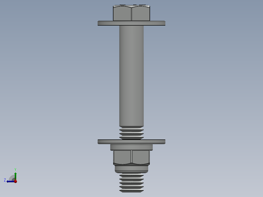 紧固件-0.5000 Bolt Hex右视图