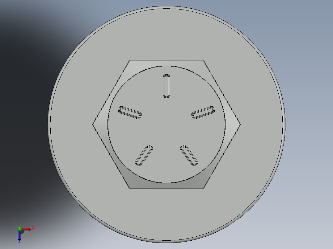紧固件-0.5000 Bolt Hex俯视图