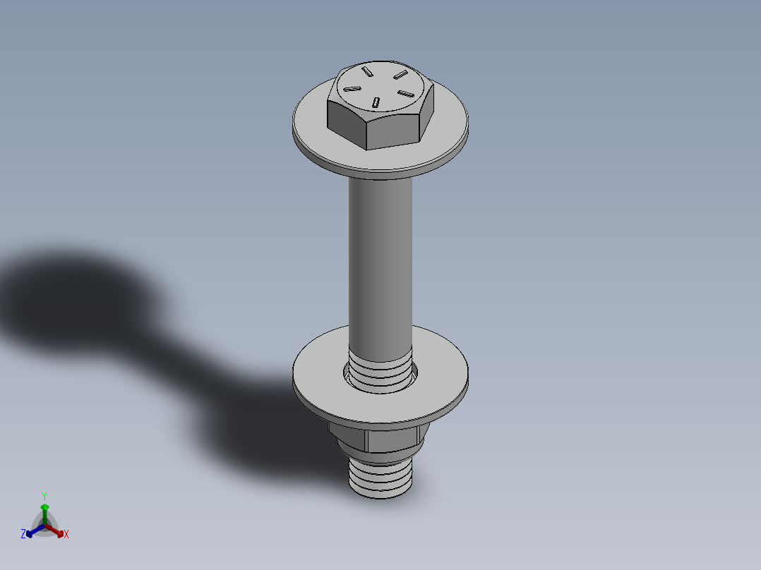 紧固件-0.5000 Bolt Hex正等轴测图