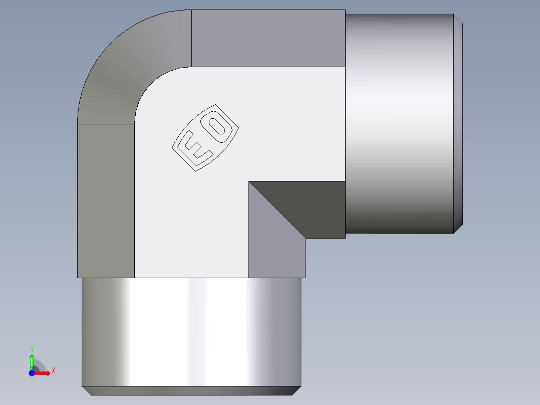 卡套式工业通用硬管接头EO_Union_elbow_W20S71X前视图