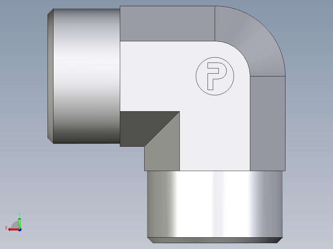 卡套式工业通用硬管接头EO_Union_elbow_W20S71X后视图