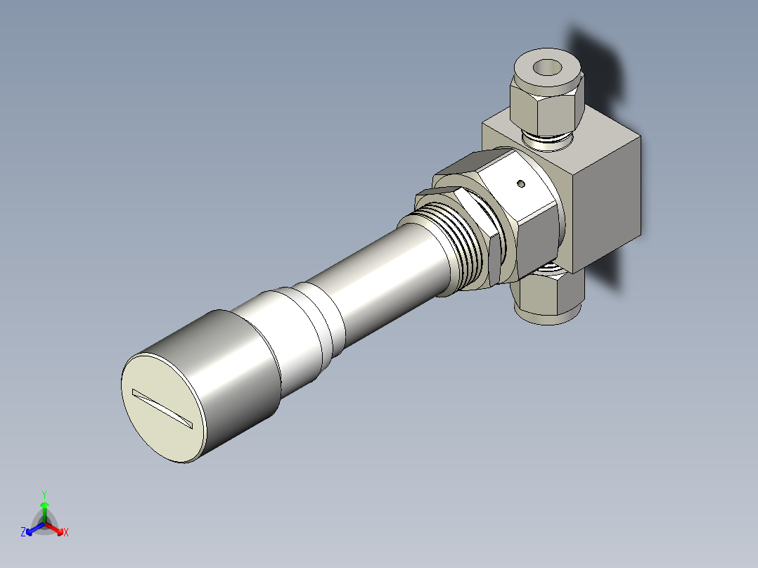 不锈钢计量波纹管密封阀，带垫圈，计量杆尖端，6 mm管接头