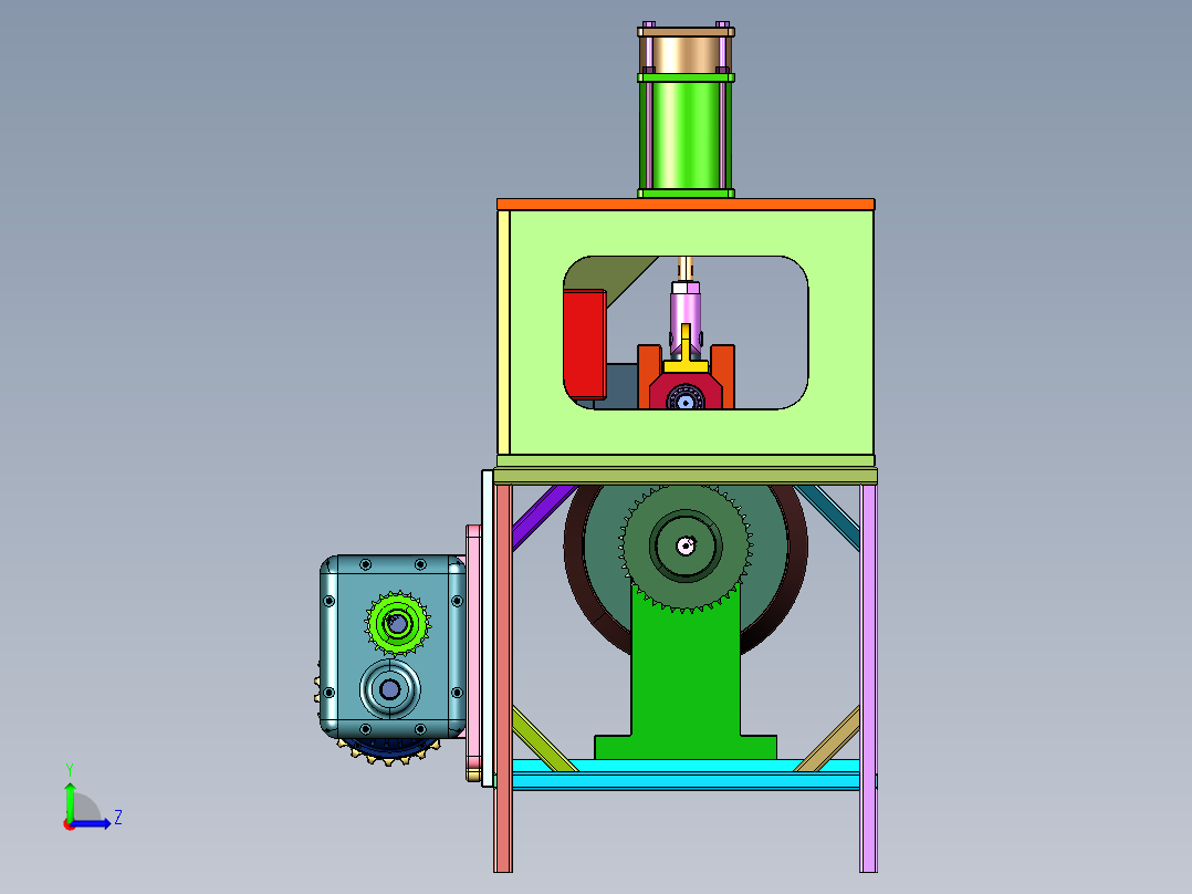 液压机械锥形卷板机左视图
