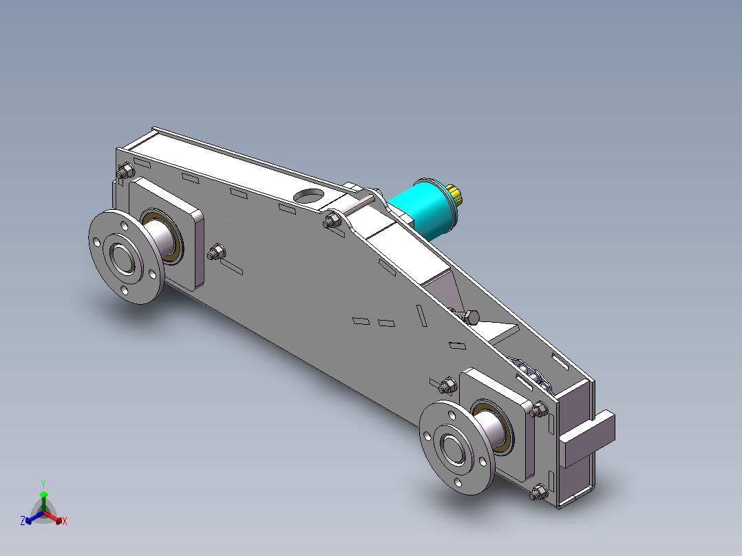 新型行走车轮架组装-新型遥控全地形八轮驱动运输车2正等轴测图