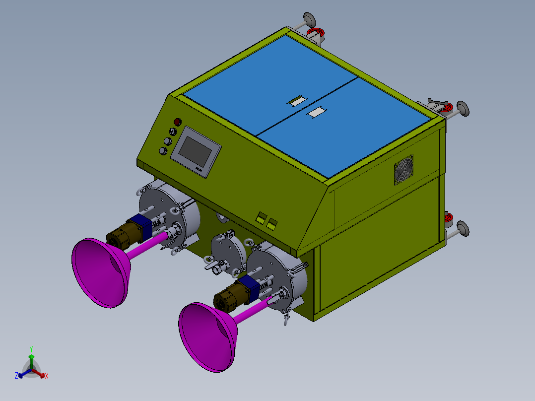 AB胶灌胶机正等轴测图
