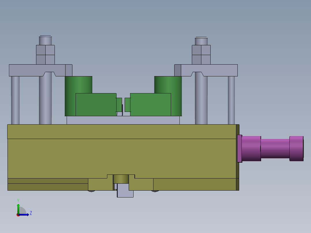 831007拨叉加工工艺及中间铣断夹具设计【含三维SW】左视图