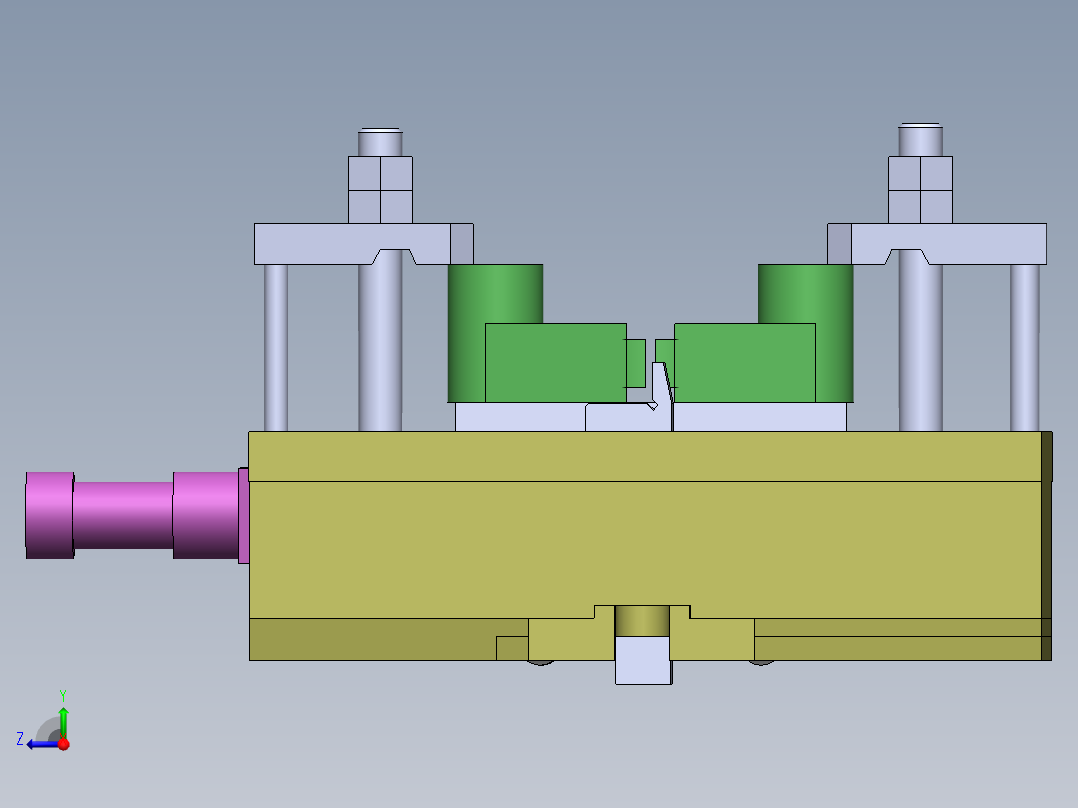 831007拨叉加工工艺及中间铣断夹具设计【含三维SW】右视图