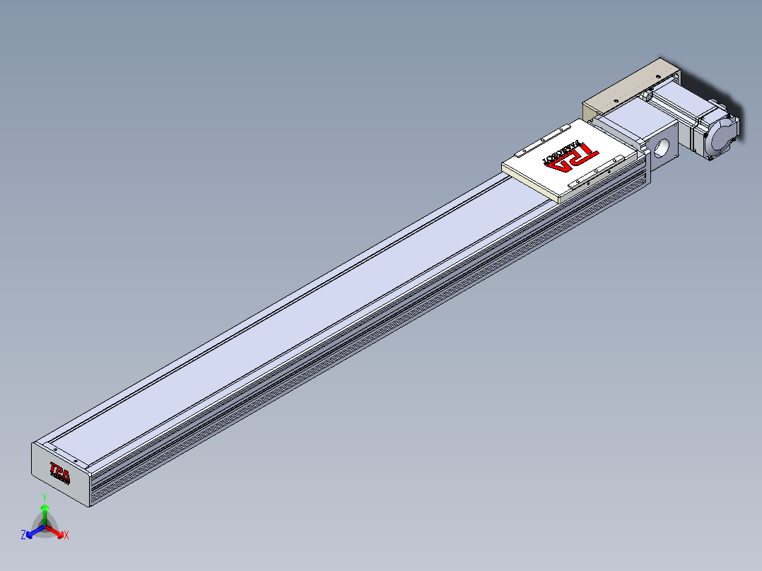 同步带全封闭直线模组TPA-HCB-110D-90-L850-MR-C-P40-N3正等轴测图