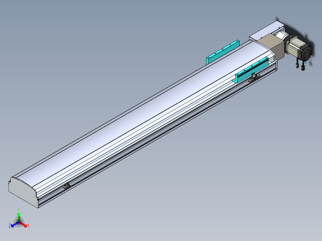 同步带滑台-半封闭B22H-L100-C-S1350-L-P75-D3-N5正等轴测图