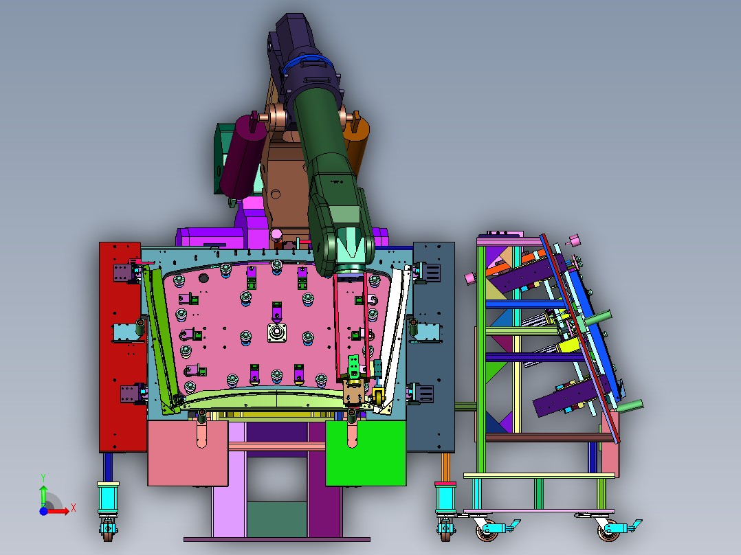 机器人前档玻璃密封胶条机前视图
