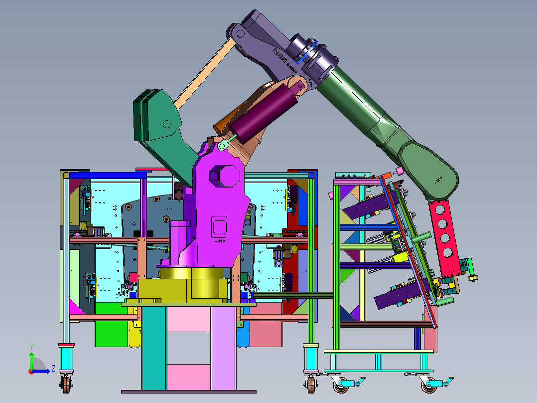 机器人前档玻璃密封胶条机左视图