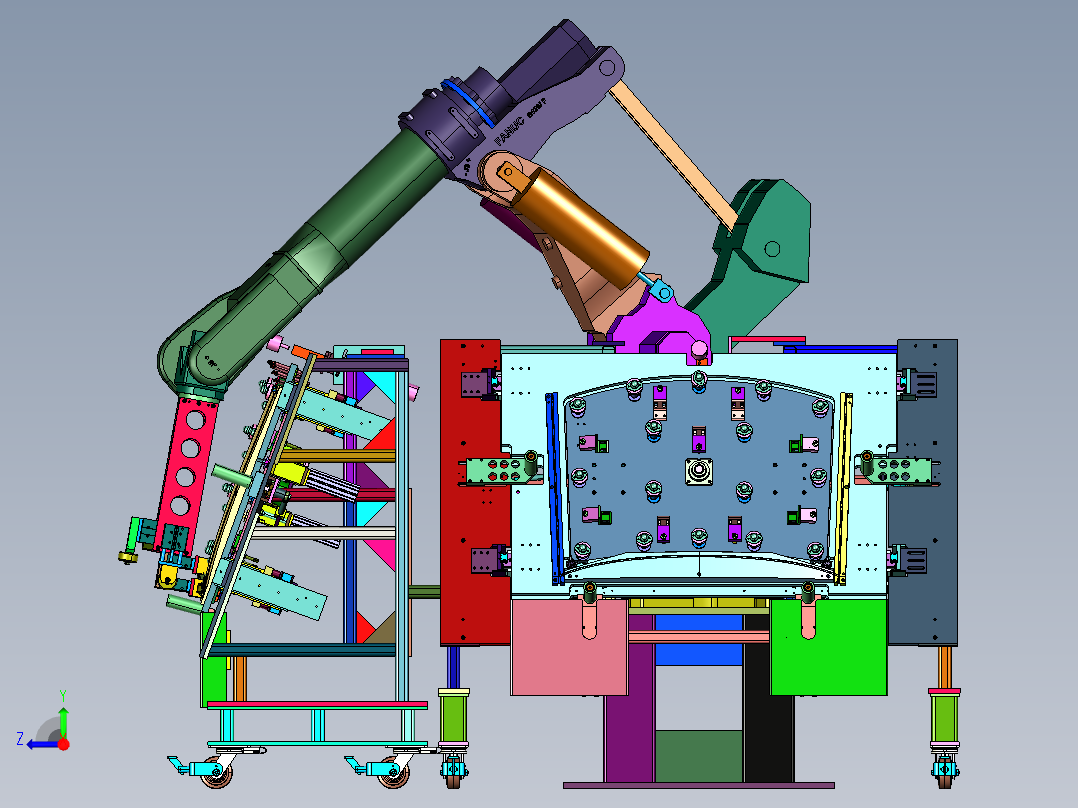 机器人前档玻璃密封胶条机右视图