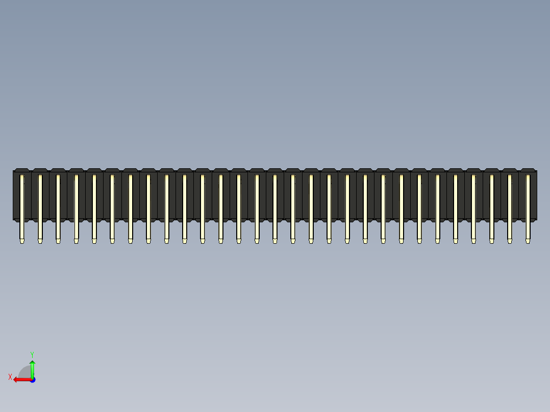 彩色公排针 100mil 2.54mm 系列-DS1022_black_3x29p_100mil_TypeD_rev1.0后视图