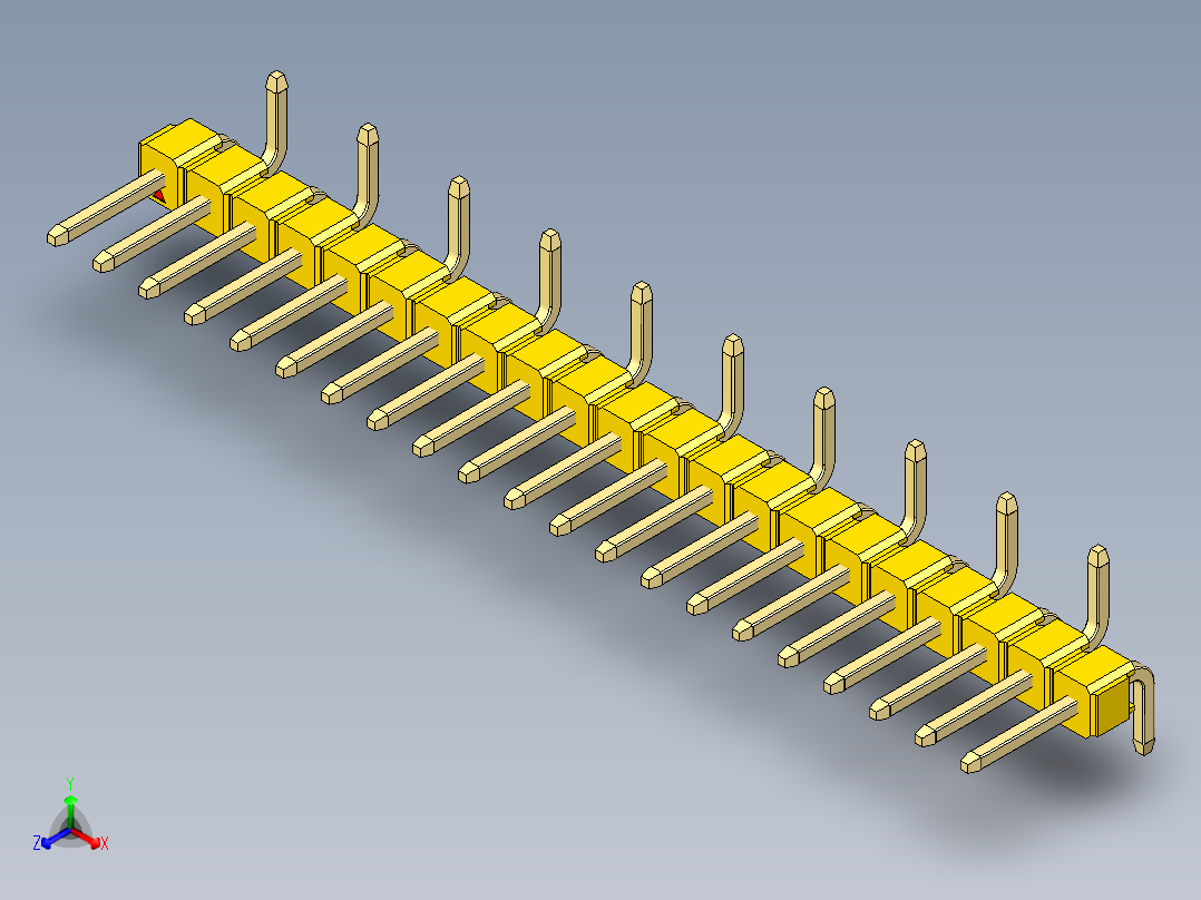 彩色公排针 100mil 2.54mm 系列-DS1022_yellow_21p_100mil_Type_SMT_R2_rev1.0