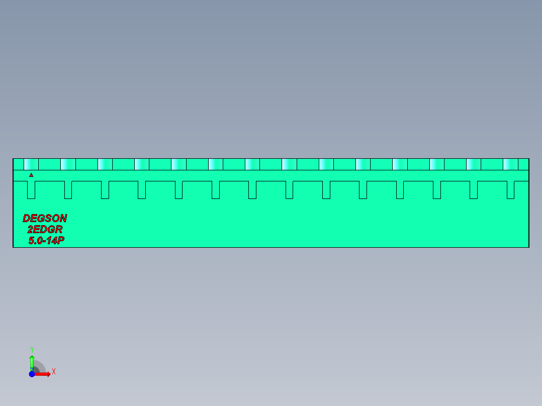 DEGSON 2EDG 系列 5.0mm 可插拔接线端子组-2EDGR-5.0-14P-14-00AH前视图