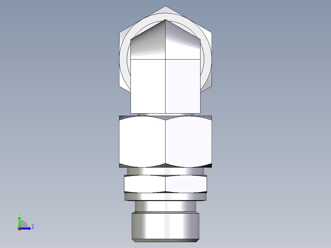 卡套式工业通用硬管接头EO_Assembled_adjustable_standpipe_elbow_EVW22LR71左视图