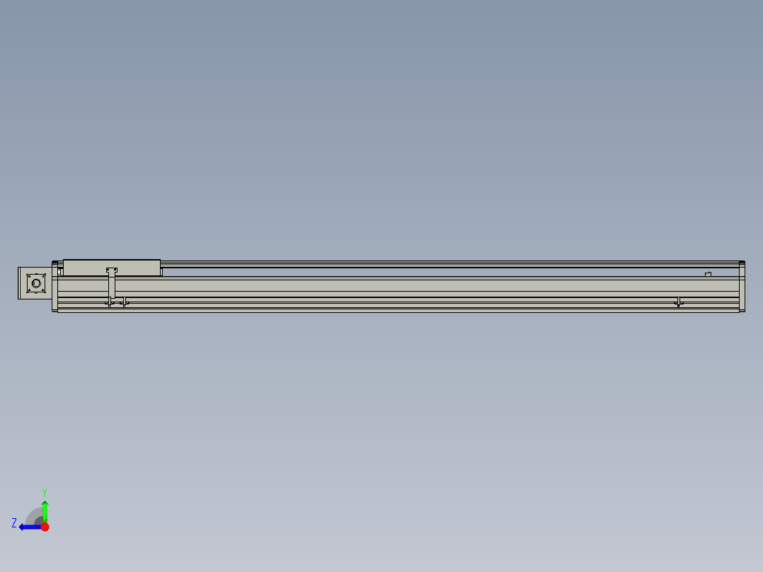 东锦同步带传动-直线滑台模组DH270B-C-L150-S1500-BL-P750W-C3右视图