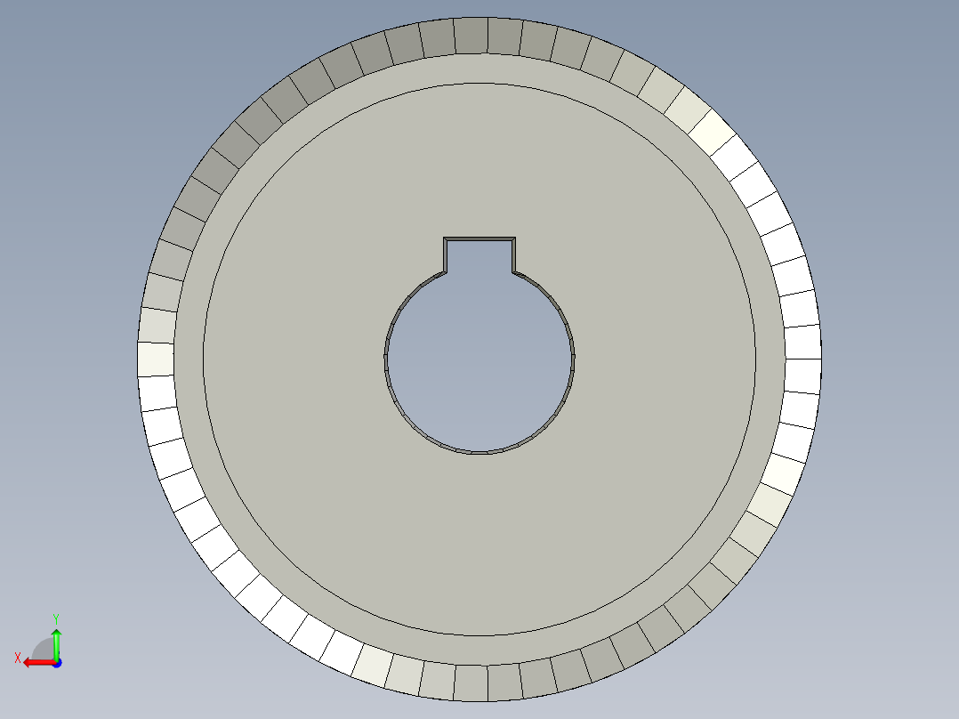 HTD 3M 50T 孔径 14 正时皮带轮--sw stl三维 3d模型设计图后视图