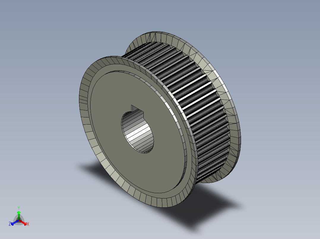HTD 3M 50T 孔径 14 正时皮带轮--sw stl三维 3d模型设计图正等轴测图