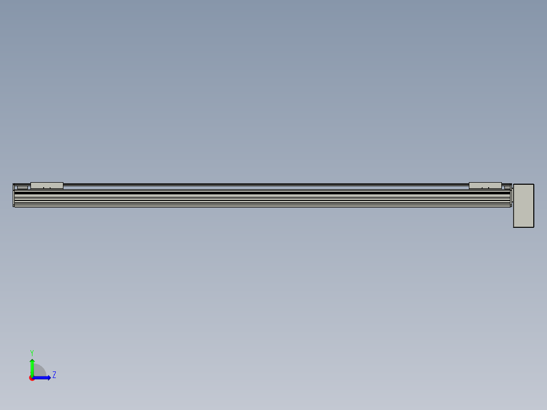 直线模组WG-LHB12-S1450-LD设计图纸左视图