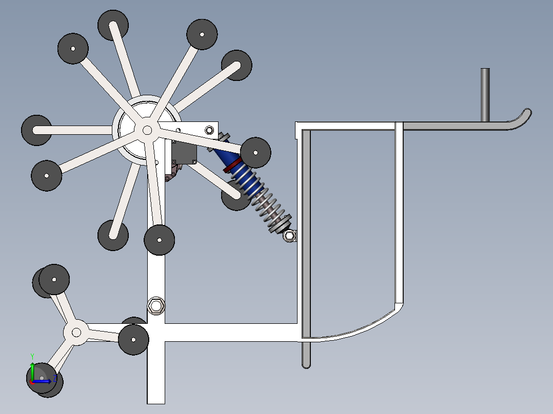 电动楼梯轮椅模型左视图