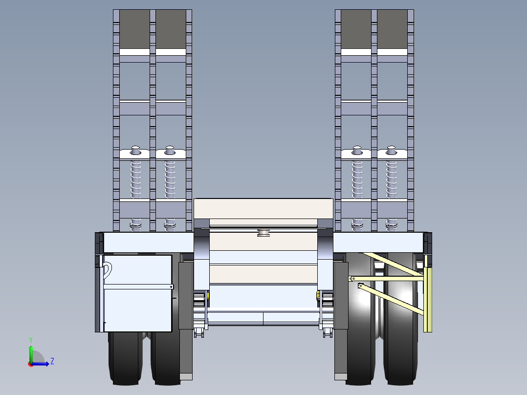 低平板半挂（带弹簧爬梯）535450左视图