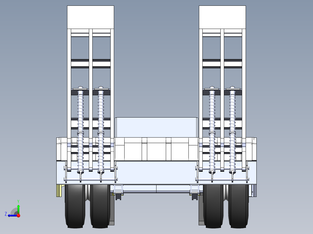 低平板半挂（带弹簧爬梯）535450右视图
